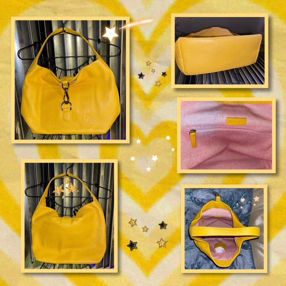 Dooney & Bourke Yellow Leather Hobo Bag
